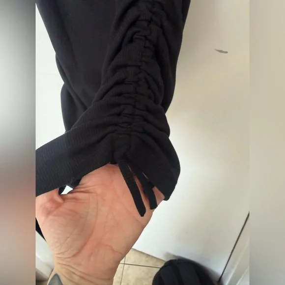 SHEIN Black Long Sleeve Ruched Side Midi Dress - Picture 3 of 5